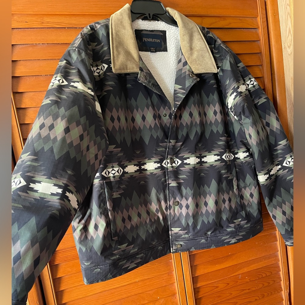 Pendleton Printt Faux Shearling Lined Trucker Jac… - image 5